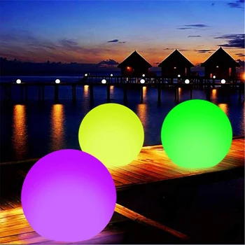 40 см светодиодный светящийся шар, надувной открытый Водонепроницаемый светодиодный светильник для бассейна, Светящийся сад, задний двор, Пляж, плавающий светильник для бассейна