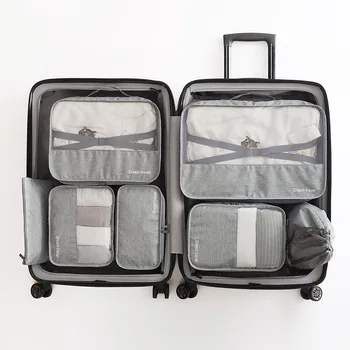Высококачественный 7 шт./компл. органайзер для чемодана, органайзер для багажа, сумка для белья, упаковочные кубики, набор, сумка для хранения одежды