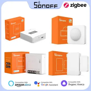 SONOFF Zigbee Bridge Smart Switch PIR Датчик Двери/Окна Датчик температуры и влажности eWeLink Работает с Alexa Google