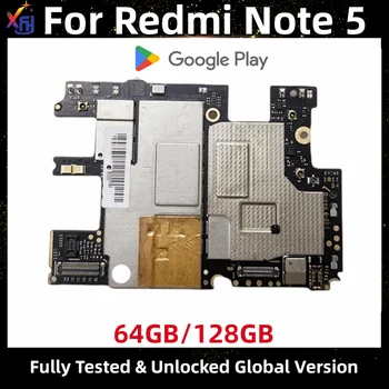 Материнская плата для Xiaomi Redmi Note 5, глобальная материнская плата ROM, оригинальная разблокированная основная логическая плата, 64 ГБ, 128 ГБ