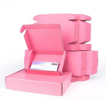 подарочная коробка 5 шт./10 шт./розовая подарочная коробка для празднования фестиваля 3-слойная гофрированная коробка поддерживает индивидуальный размер и печатный логотип