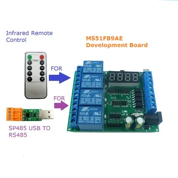 Плата разработки RS485 MCU MS51FB9AE Цифровой ламповый светодиодный релейный модуль для реле временной задержки Простой ПЛК