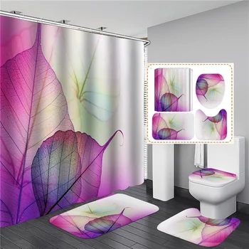 Занавески для душа в геометрическом стиле В ванной Комнате, Водонепроницаемая Занавеска для ванны с крючком, Наборы 3D для ванных комнат, Занавески для душа и коврики