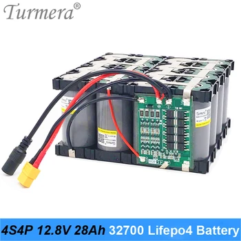 Аккумуляторная батарея Turmera 32700 Lifepo4 4S4P 12,8 V 28Ah с балансной системой BMS 4S 40A для Электрической лодки и источника бесперебойного питания 12V