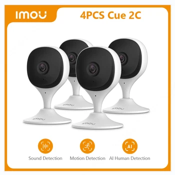 IMOU 4ШТ Комплект IP-камер Cue 2C для обеспечения безопасности, Wi-Fi Камера для помещений, Радионяня, устройство ночного видения, Видеонаблюдение