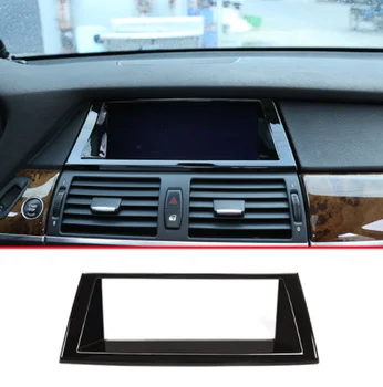 Глянцевый черный ABS Автомобильный Навигационный экран, рамка, накладка для BMW X5 E70 2008-2013 Аксессуары