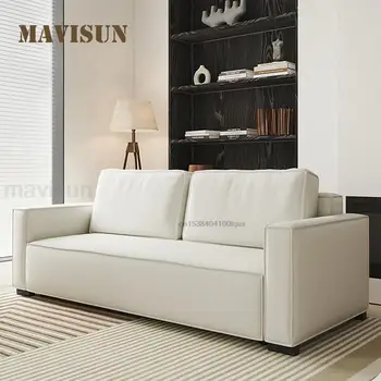 Многофункциональный диван Mavisun в белом каркасе из цельного дерева, Складной для гостиной, Лаконичная идея, Губка высокой плотности, Умный диван-кровать