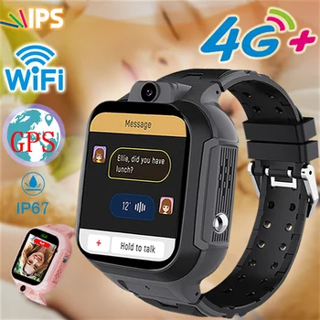 С 4G sim-картой Смарт-часы для ребенка 4G Smartwatch WIFI GPS Трекер Голосовой чат Монитор Видеозвонков Для мальчиков и Девочек Детские смарт-часы