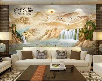 beibehang китайский мраморный диван фон дивана настенная пейзажная живопись индивидуальность трехмерная бумага де пареде 3d обои
