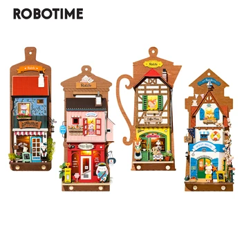 Robotime Rolife DIY Кукольные Домики Крошечная Деревянная Миниатюрная Мебель Кукольный Домик Ручной Работы Настенный Подарок на День Рождения для Домашнего Декора