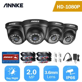ANNKE 2-Мегапиксельная камера системы видеонаблюдения с разрешением 1080P HD, ИК-камера ночного видения, Аудиозапись, водонепроницаемый корпус, комплект камеры