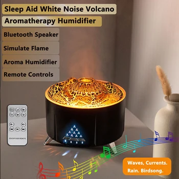 Bluetooth Динамик Volcano Ароматический Увлажнитель Воздуха для Спальни, Увлажнители Эфирных Масел, Диффузоры С Эффектом Снотворного С белым Шумом