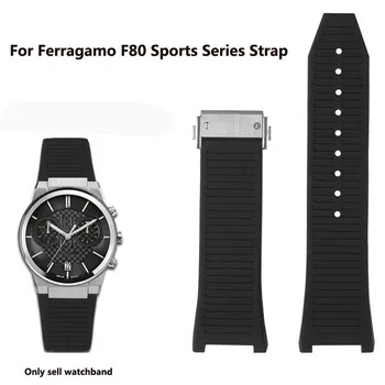 Для Ferragamo F80 Спортивный ремешок для часов Водонепроницаемая насечка Высококачественный Силиконовый черный ремешок для часов Мужской 26 мм