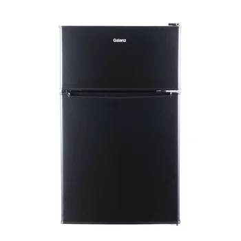 Galanz Двухдверный мини-холодильник объемом 3,1 кубических фута, черный холодильник с морозильной камерой