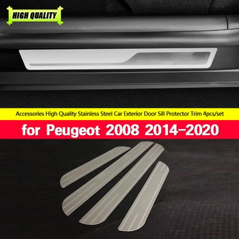 Накладка на Порог, Защитные Накладки Из Высококачественной Нержавеющей Стали, Наружные Педали Порогов, Автомобильные Аксессуары для Peugeot 2008 2014-2020