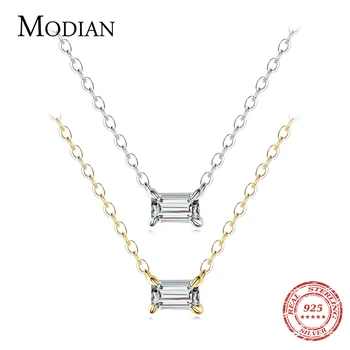 Modian, натуральное серебро 925 пробы, Модное очаровательное ожерелье с подвеской из циркония AAA для женщин, Серебряные Женские ожерелья, изысканные ювелирные изделия