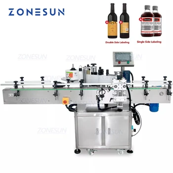 ZONESUN Автоматическая машина для прикрепления этикеток на рулонах с круглой трубкой для бутылок из-под вина, воды, молока