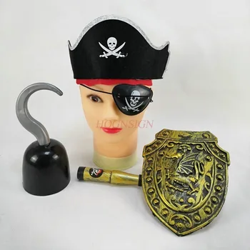 Игрушечный Пиратский Оружейный колпак Пиратская шляпа Щит Пиратская Маска для глаз Пиратское платье Пиратская Шляпа Хэллоуин Маскарад 2021