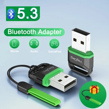 FDBRO Bluetooth Dongle Adaptador USB Bluetooth 5.3 Адаптер для беспроводной мыши, клавиатуры, приема музыки, аудиосигнала, ноутбук Bluetooth 5.1