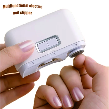 Электрическая полировка ногтей, USB перезаряжаемый триммер для ногтей, Электрическая автоматическая машинка для стрижки ногтей с подсветкой