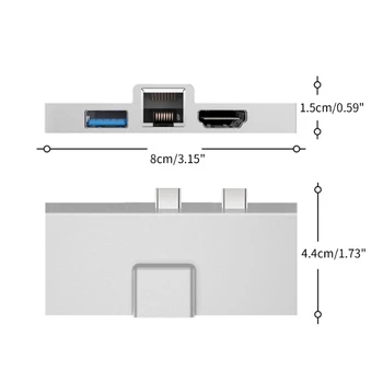 Высокоскоростная док-станция B95D для Surface X/8/9 - Устройство чтения карт USB C, Ethernet, SD/TF