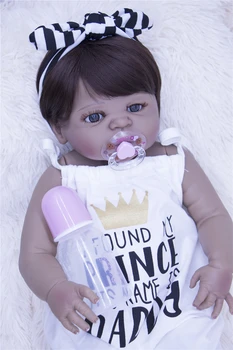 Силиконовое тело куклы Реборн Беби, можно купать детские игрушки, настоящий Реборн Беби с соской для бутылочки, водонепроницаемая имитация новорожденной куклы