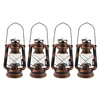 4шт 25 см Железные Античные бронзовые Масляные фонари (крышка) Ностальгическая уличная лампа для кемпинга Герметичное уплотнение Наружный фонарь для кемпинга