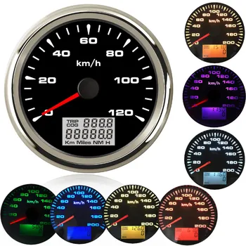 85 мм лодка автомобильный GPS спидометр Автомобильный Морской Лодка GPS Скорость Одометры ЖК-Дисплей Датчик 9 ~ 32 В с 7 цветами Подсветки для BMW e60 e46