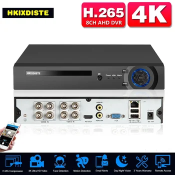 H.265 8MP 8CH CCTV DVR Рекордер 4K 8-канальный 6 в 1 Гибридный AHD DVR NVR Система Безопасности XMEYE Digital Surveillance Video Recorder