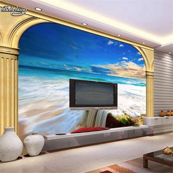 beibehang 3D римская колонна вид на море ТВ фон большие обои на заказ нетканые материалы экологические обои papel de parede
