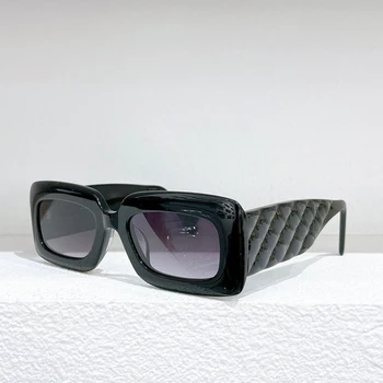 2023 Новые прямоугольные солнцезащитные очки с индивидуальностью uv400 9108 Модные клетчатые зеркальные ножки женские очки с тенью для путешествий на открытом воздухе солнцезащитные очки