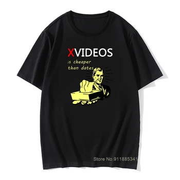 Xvideos Мужская футболка Уникальный дизайн С буквенным принтом, винтажная футболка, забавный рождественский подарок, Футболка из хлопчатобумажной ткани