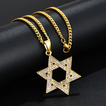Хип-Хоп, Покрытое Льдом Еврейское Ожерелье с Подвеской 