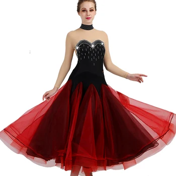 Стандартные платья для бальных танцев, женские 2023, Новый стиль, Элегантный высокий воротник для взрослых, юбка для бальных танцев, юбка для соревнований