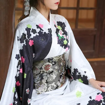Японское Традиционное Кимоно, Двухслойное Модифицированное Вечернее Платье Юката, Женское Новое Весенне-летнее 140 см, Длина костюма может регулироваться