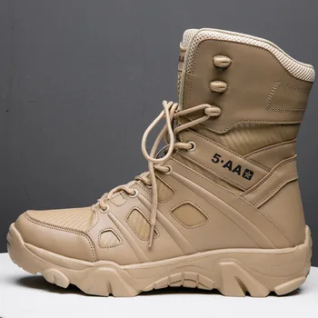 Брендовые мужские военные ботинки, походные ботинки, нескользящие резиновые сапоги, Тактические армейские ботинки для пустыни, Армейская рабочая обувь, мужские кроссовки