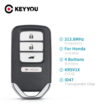 Дистанционный автомобильный ключ из 2/5 предметов для Honda HR-V Fit EX-L 2016 2017 2018 FCC ID: KR5V1X 313,8 МГц 3 + 1 4 Кнопки ID47 чип FSK 2016-2019