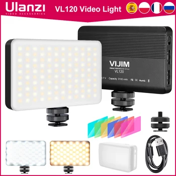 Ulanzi Vijim VL120 3200 K-6500K Светодиодный видеосветильник с софтбоксом и цветными фильтрами RGB для освещения видеоконференций Заполняющий свет