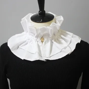 Женская Белая рубашка, искусственный воротник для женских Блузок, Топы, однотонный Съемный воротник, шейные уборы, декоративный накладной воротник для вечеринок
