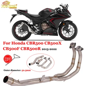 Слипоны Для Honda CBR500 CB500X CB500F CBR500R CBR 500 2013-2022 Мотоцикл Выхлопная Труба Модифицированная Передняя Средняя Соединительная Труба