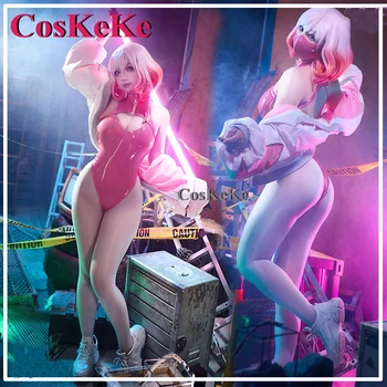 CosKeKe LUNA, костюм Аниме для косплея, Милые изящные сексуальные комбинезоны, Розово-белая униформа, одежда для ролевых игр на Хэллоуин