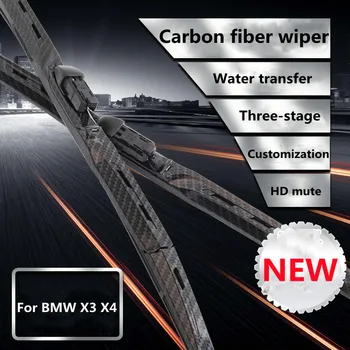 Подходит для BMW X3 Black Samurai, стеклоочиститель из модифицированного углеродного волокна, стеклоочиститель X4, средне-чистый внешний вид, аксессуары для украшения передней части лица