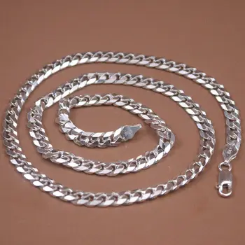 Настоящее ожерелье из стерлингового серебра 925 пробы, 5 мм, снаряженная цепочка, 19,7 дюймов, застежка-лобстер