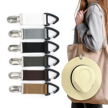 Зажим для шляпы для путешествий, подвешиваемый на сумку, 4 стиля, однотонный нейлоновый эластичный безопасный зажим, аксессуары для путешествий на открытом воздухе