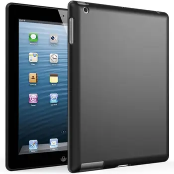 Мягкий Чехол Для iPad 2 3 4 9,7 дюймов 2th 3th 4th A1395 A1416 A1459 A1460 Гибкая Силиконовая Задняя крышка из ТПУ Черного цвета с Защитной оболочкой