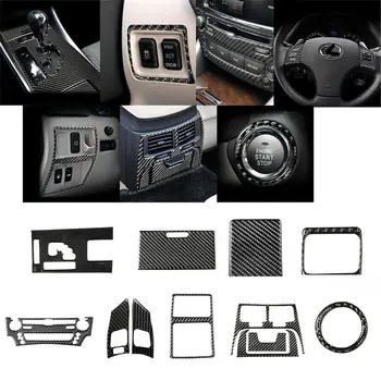 12 шт. наклейка для украшения автомобиля из углеродного волокна, полный комплект, накладка для LEXUS IS250 IS350 2006-2012, наклейка для тюнинга автомобиля, аксессуар