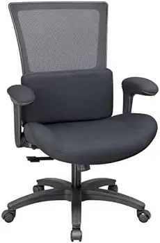 высокое Эргономичное Офисное сетчатое Компьютерное кресло с подлокотниками для поясницы и мягкой подушкой, 400 фунтов-черный
