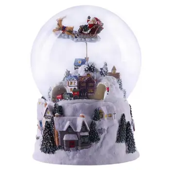 Рождественский снежный дом, хрустальный шар, музыкальная шкатулка, вращающийся светильник, 4-в-1, многофункциональный хрустальный глобус, Рождественский подарок