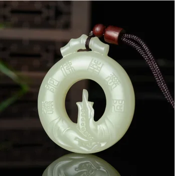 Натуральный бело-зеленый нефритовый кулон ручной работы, Будда, молящийся о безопасности, подвески, лучший бренд, настоящие нефритовые ювелирные изделия, жадеитовое нефритовое ожерелье