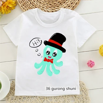 Футболка Kawaii Humor Octopus, футболка Shrit Polvo Do Humor, Детская одежда, Футболка Для мальчиков и девочек, Футболки с коротким рукавом, Винтажный Топ в стиле Харадзюку